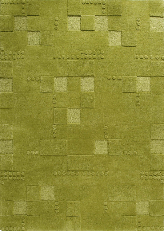 Hand-Tufted Geometric Vinson Miami Green Area Rug Carpet