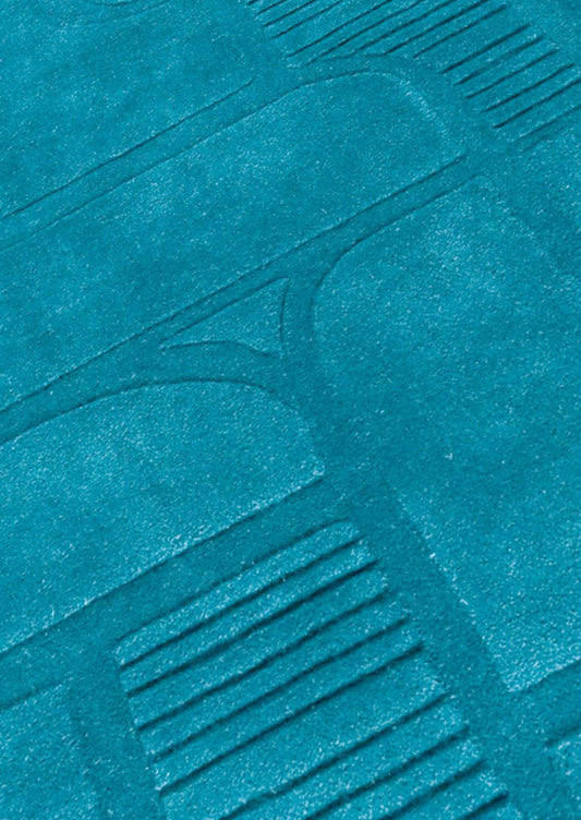 Hand-Tufted Contemporary Vinson Orlando Petrol Area Rug Carpet