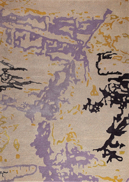 Hand-Tufted Abstract Milano Mistral Grey/Gold Area Rug Carpet