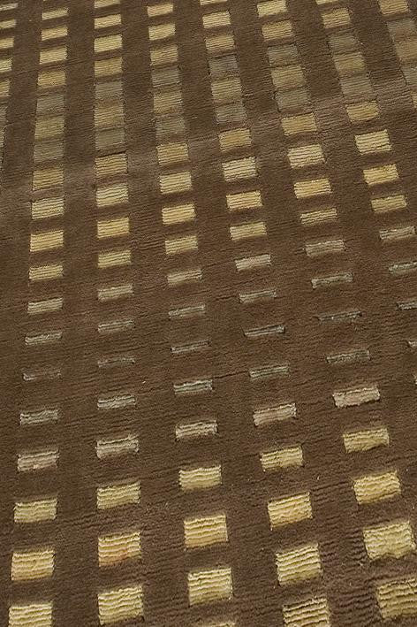Hand Knotted Pico Merano Geo Box Contemporary Brown Area Rug Carpet