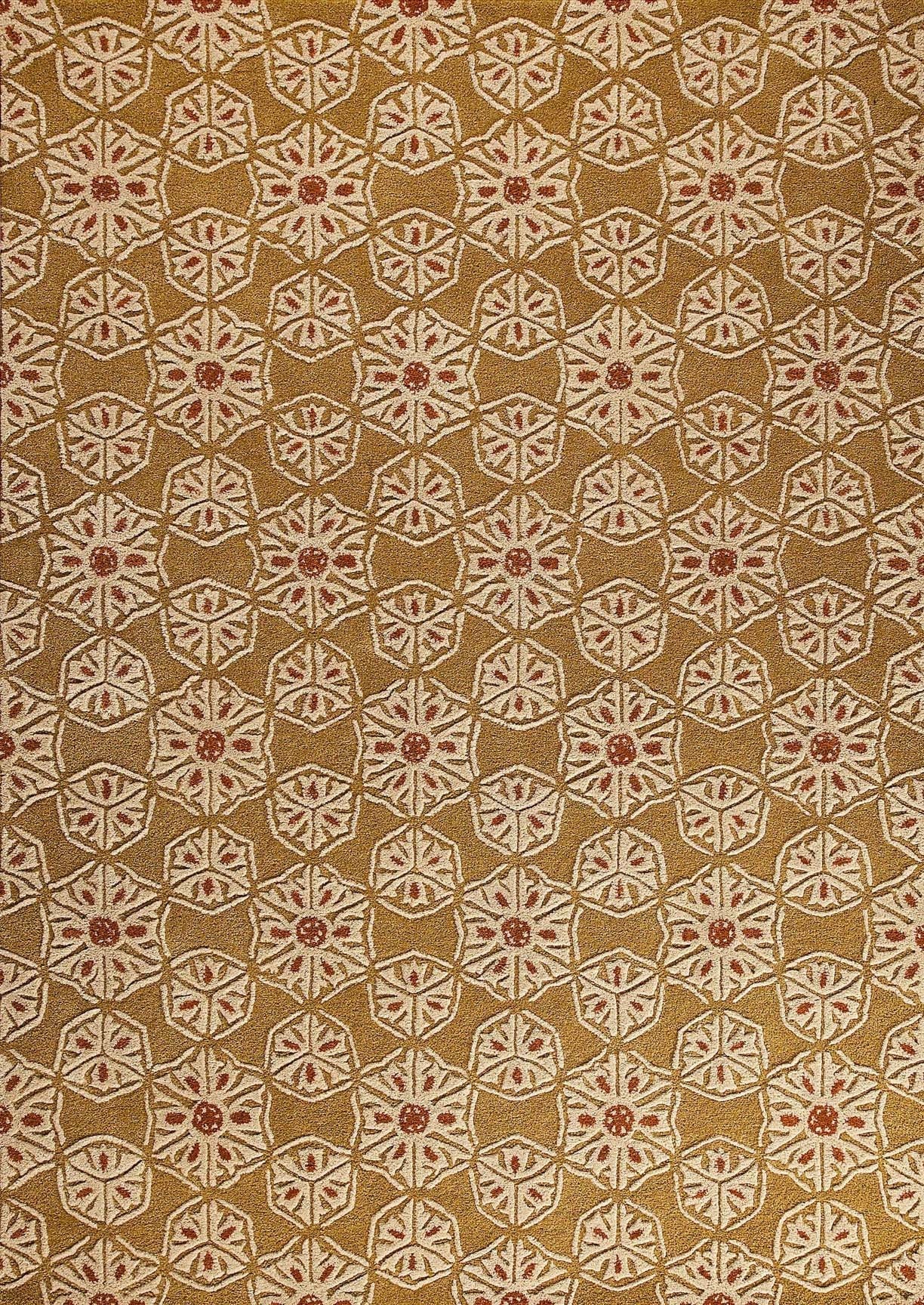 Hand-Tufted Floral Motif Milano Normandie Gold Area Rug Carpet