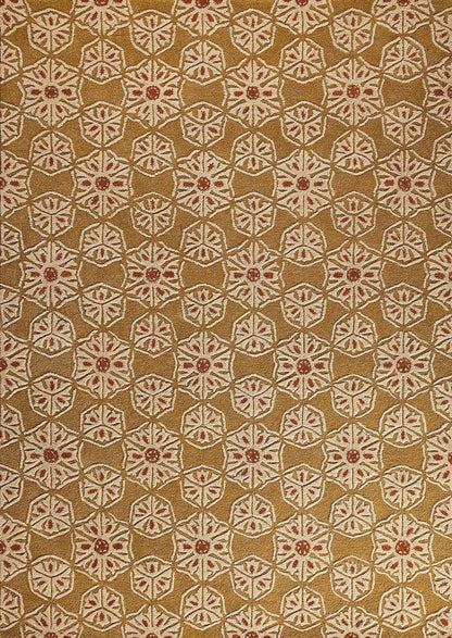 Hand-Tufted Floral Motif Milano Normandie Gold Area Rug Carpet