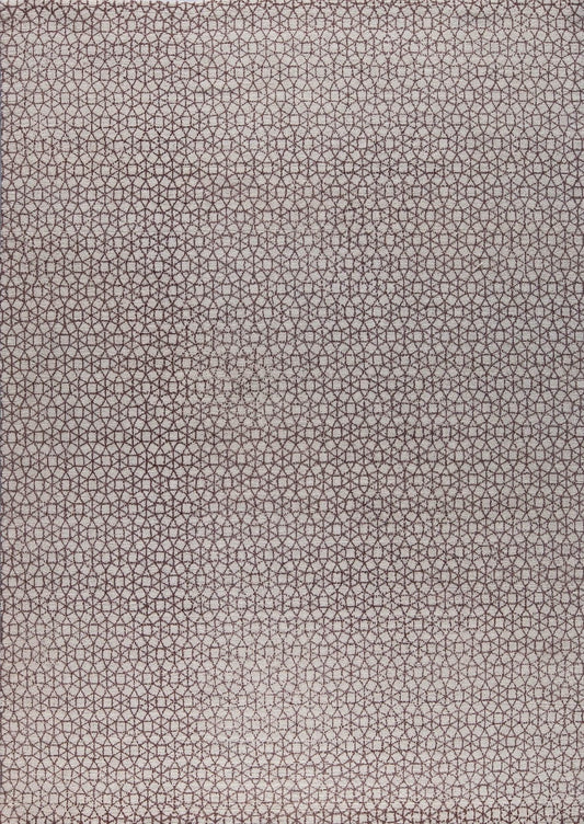 Modern Contemporary Geometric Mariam Norman Brown Wool Area Rug Carpet