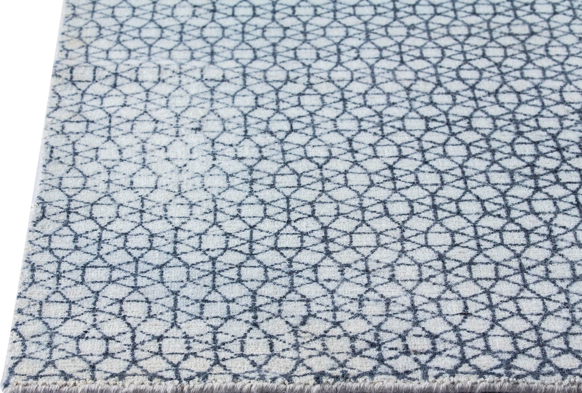 Modern Contemporary Geometric Mariam Norman Grey Wool Area Rug Carpet
