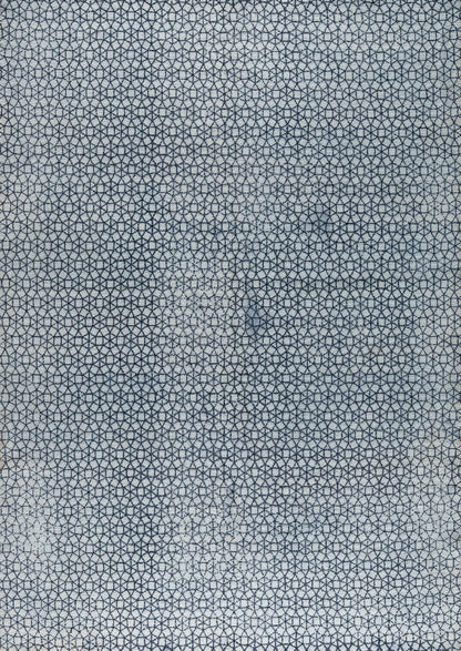 Modern Contemporary Geometric Mariam Norman Grey Wool Area Rug Carpet