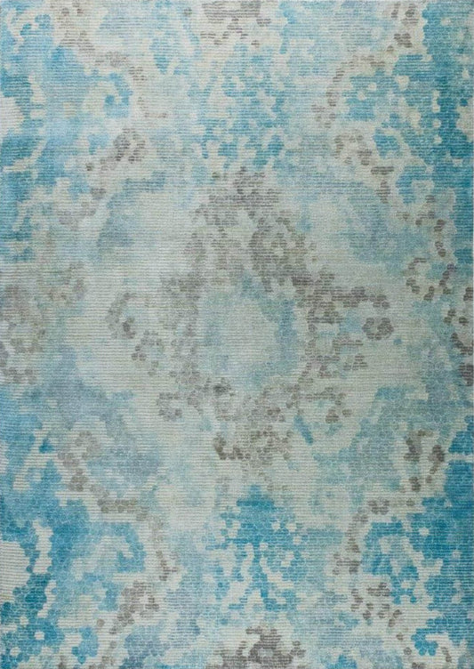 Modern Contemporary Medallion Shah Omaha Blue/Beige Area Rug Carpet