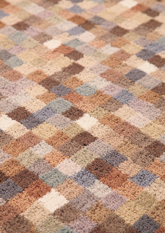 Pixilation Geo Hand Tufted Blanc Optima Natural Area Rug Carpet