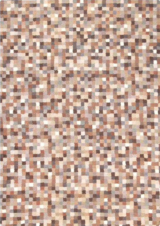 Pixilation Geo Hand Tufted Blanc Optima Natural Area Rug Carpet
