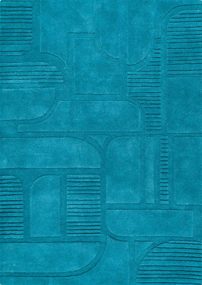 Hand-Tufted Contemporary Vinson Orlando Petrol Area Rug Carpet