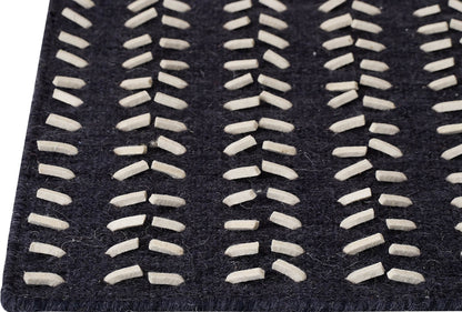 Hand Woven Textured Kea Palmdale Charcoal/White Area Rug Carpet