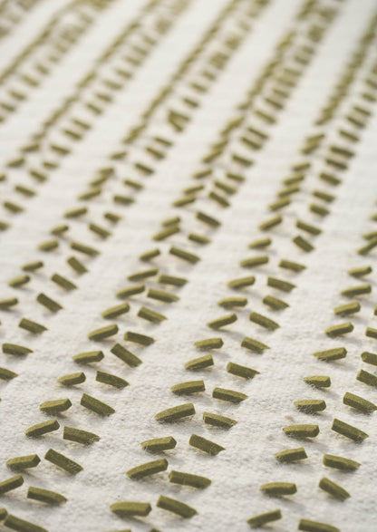 Hand Woven Textured Kea Palmdale White/Green Area Rug Carpet