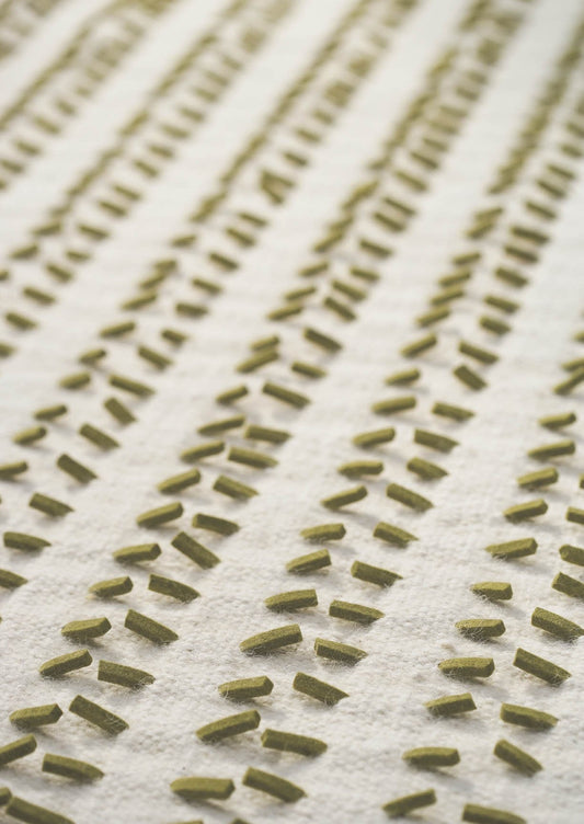Hand Woven Textured Kea Palmdale White/Green Area Rug Carpet