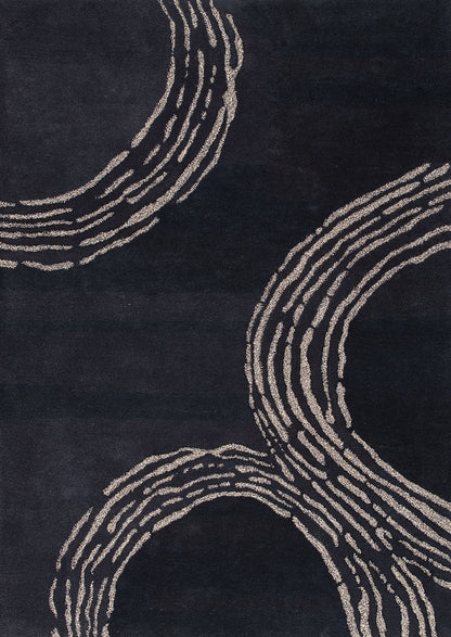 Hand Tufted Abstract Vinson Pamplona Charcoal Area Rug Carpet
