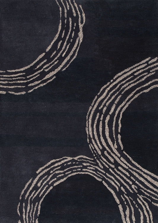 Hand Tufted Abstract Vinson Pamplona Charcoal Area Rug Carpet