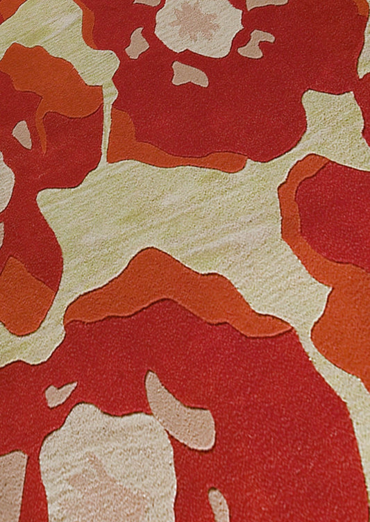Hand-Tufted Blossom Vinson Poppy Orange Area Rug Carpet