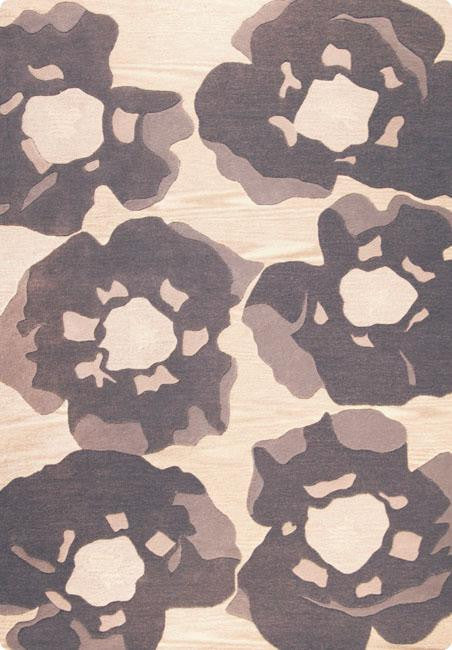 Hand-Tufted Blossom Vinson Poppy Grey Area Rug Carpet