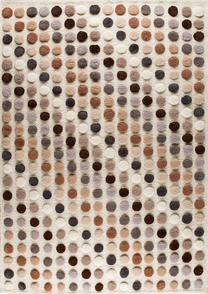 Hand-Knotted Pico Smarties Geometric Contemporary Natural Multi Area Rug Carpet