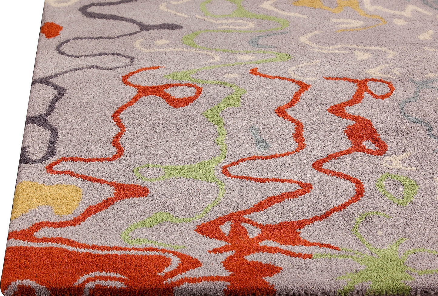 Hand-Tufted Abstract Doodling Milano Spia Grey/Multi Area Rug Carpet