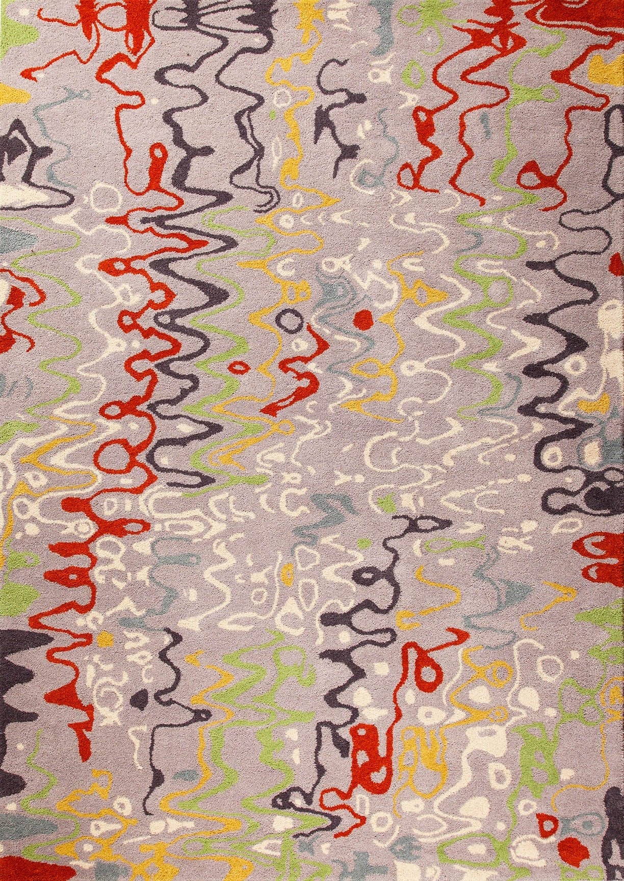 Hand-Tufted Abstract Doodling Milano Spia Grey/Multi Area Rug Carpet