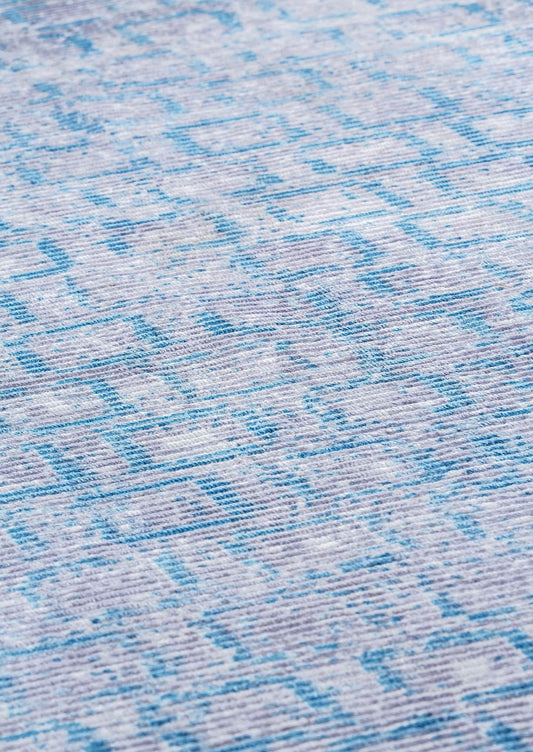 Contemporary Modern Geometric Shah Tampa Blue Area Rug Carpet