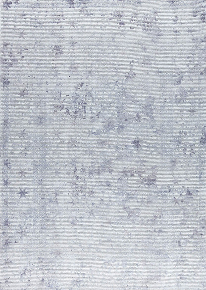 Contemporary Modern Abstract Star Shah Terni Grey Area Rug Carpet
