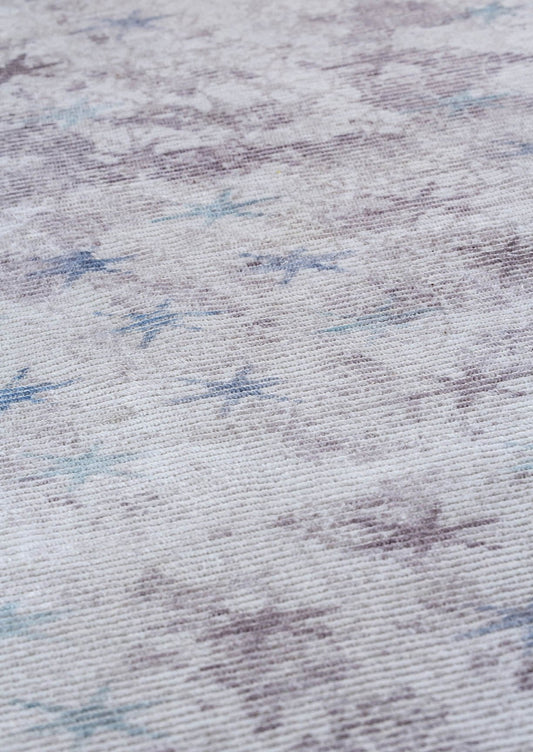 Contemporary Modern Abstract Star Shah Terni Grey/Turquoise Area Rug Carpet