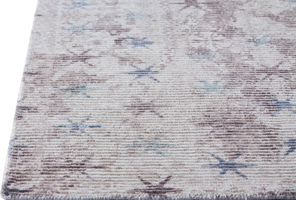 Contemporary Modern Abstract Star Shah Terni Grey/Turquoise Area Rug Carpet