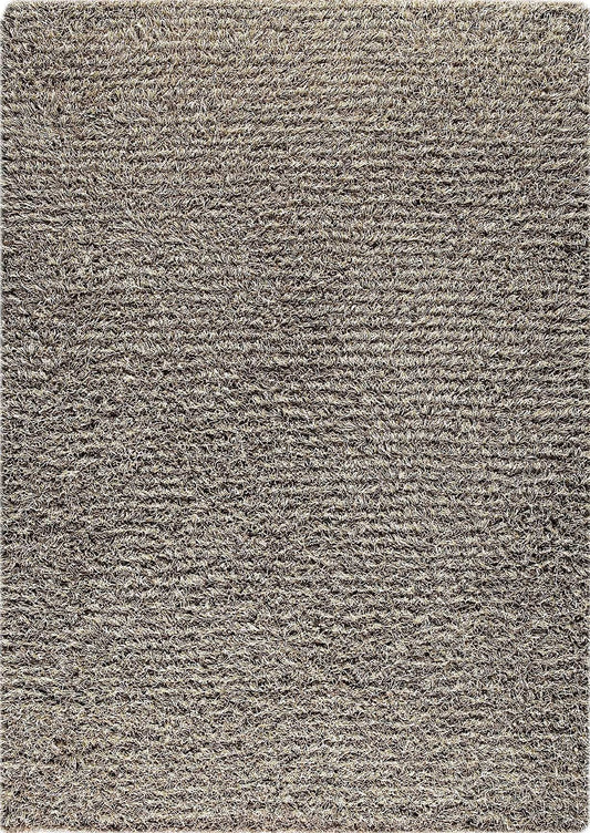 Hand-Knotted Shaggy Feel Tokyo Grey/Beige Area Rug Carpet