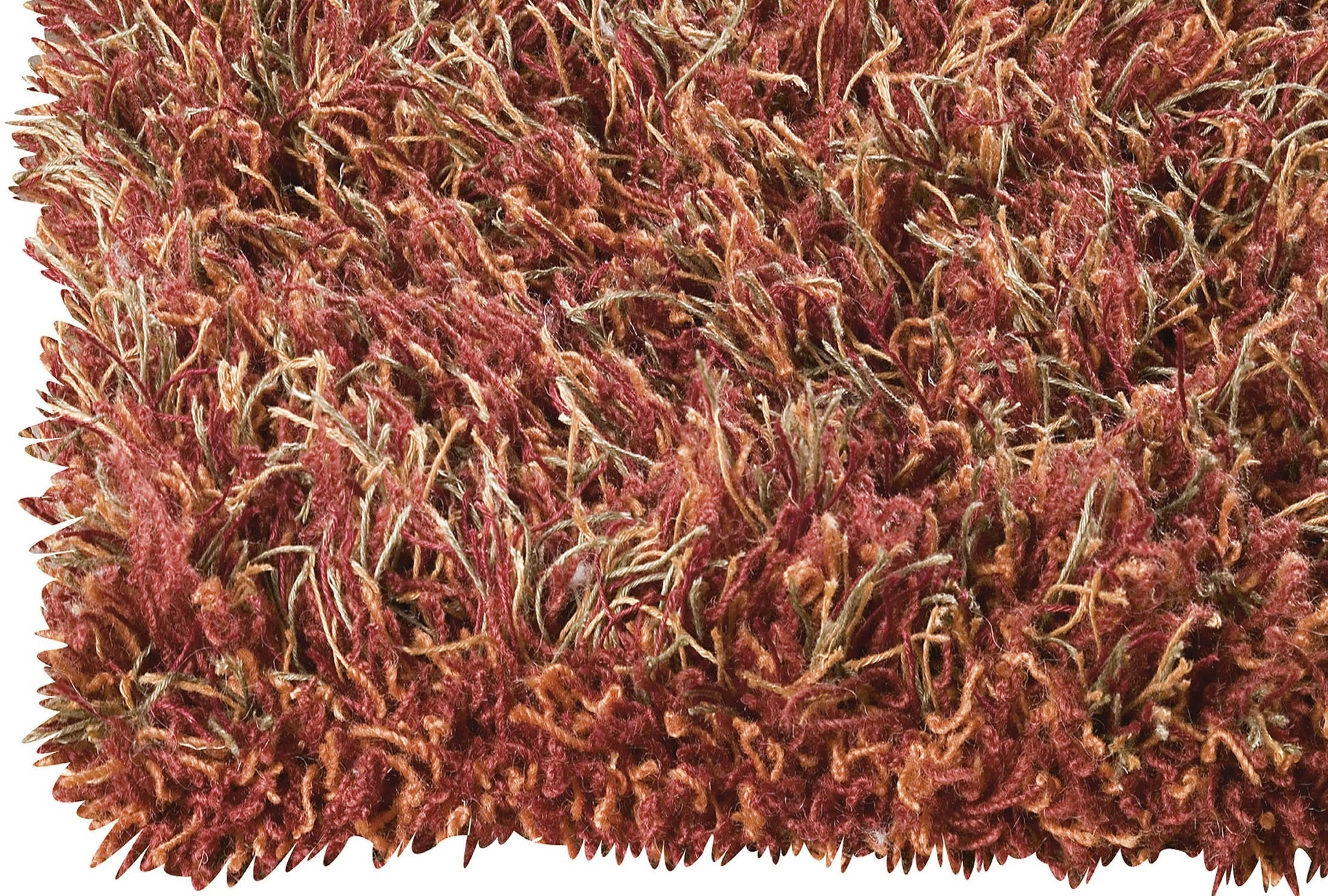 Hand-Knotted Shaggy Feel Tokyo Red/Rust Area Rug Carpet