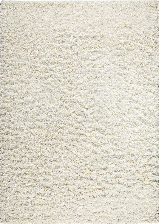 Hand-Knotted Shaggy Feel Tokyo White Area Rug Carpet