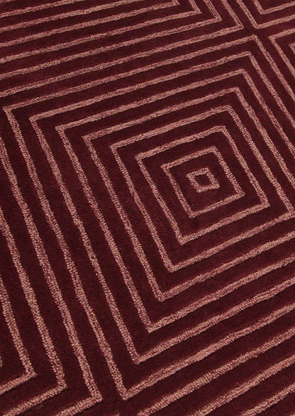 Contemporary Dimond Hand Tufted Catena Union Square Mauve Area Rug Carpet