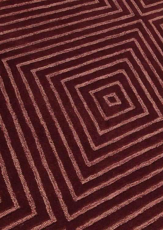 Contemporary Dimond Hand Tufted Catena Union Square Mauve Area Rug Carpet