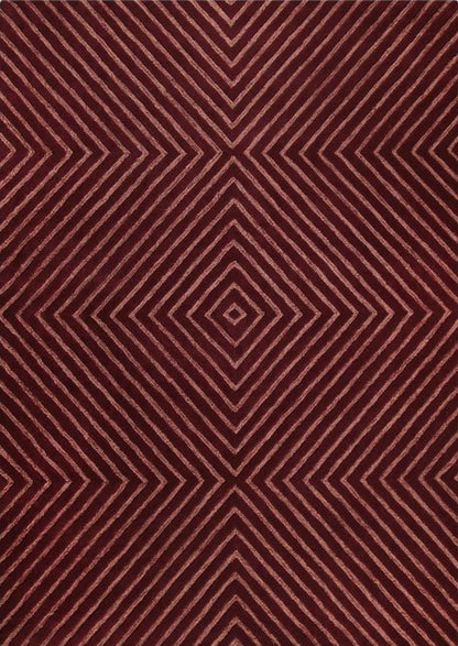 Contemporary Dimond Hand Tufted Catena Union Square Mauve Area Rug Carpet