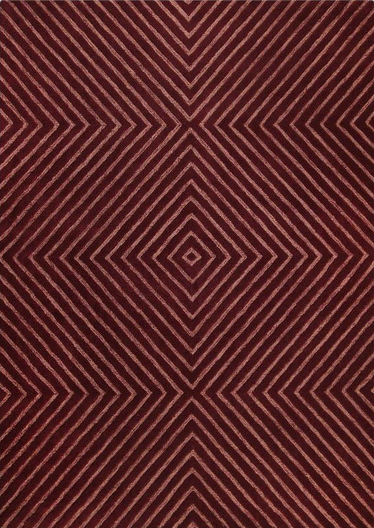Contemporary Dimond Hand Tufted Catena Union Square Mauve Area Rug Carpet