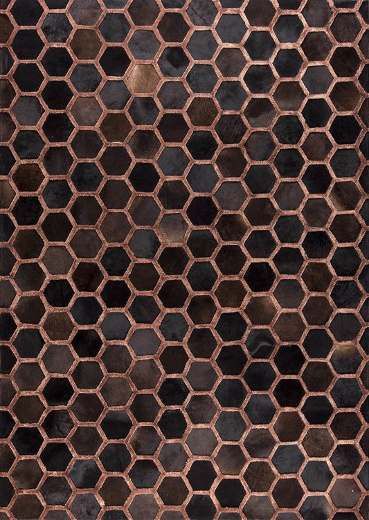 Luxury Geometric Contemporary Leather Handmade Tufted Rio Vega Beige/Brown Area Rug Carpet