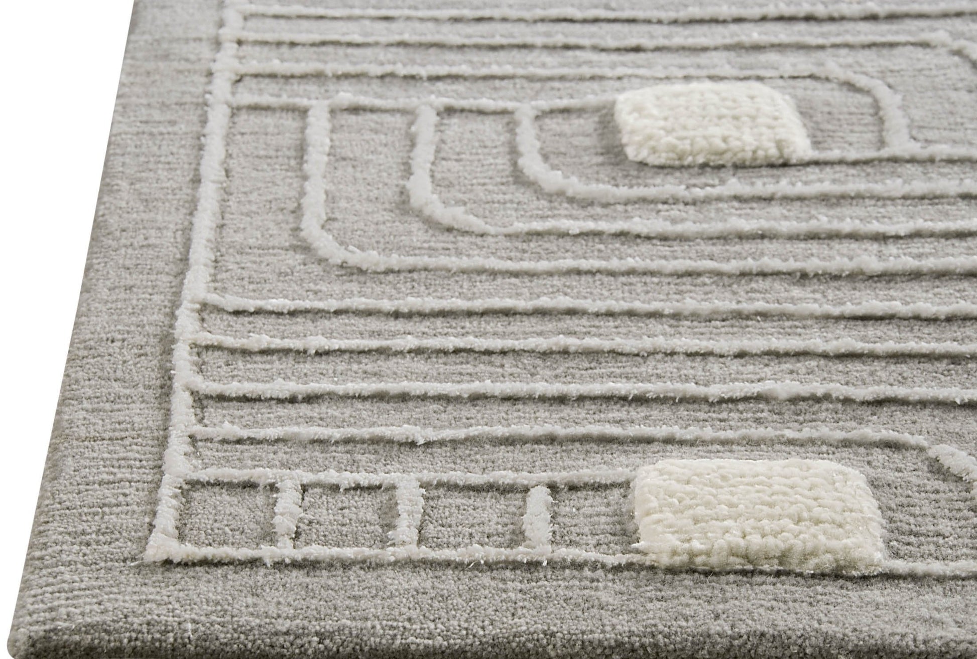 Hand Knotted Pico Verona Geometric Contemporary Grey Area Rug Carpet