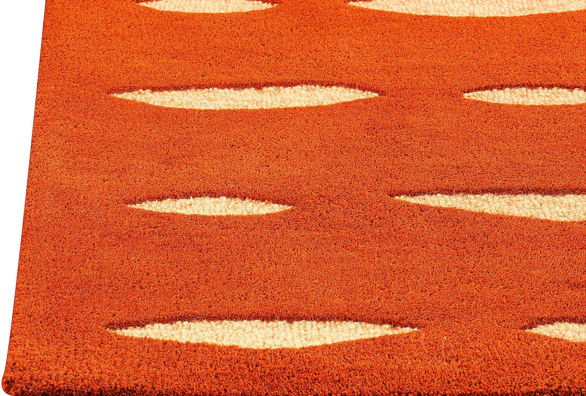 Contemporary Abstract Flair Hand Tufted Catena Wink Orange Area Rug Carpet