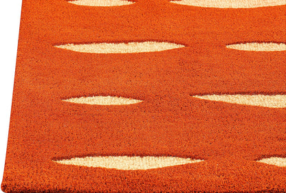 Contemporary Abstract Flair Hand Tufted Catena Wink Orange Area Rug Carpet