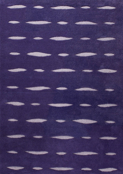 Contemporary Abstract Flair Hand Tufted Catena Wink Purple Area Rug Carpet