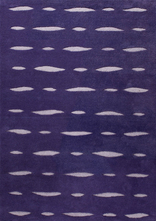 Contemporary Abstract Flair Hand Tufted Catena Wink Purple Area Rug Carpet